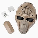 Tactical Mask, Full Face Mesh Mask with NVG Mount & Side Rails for Airsoft Paintball Wargames(T)