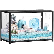 BUCATSTATE Hamster Cage Metal 2.0 - Small Animal Habitats Large Stackable with Top Access Easy Assemble 31.4L*17.6W*20H Inches Dwarf Syrian Hamster House for Guinea Pig, Gerbil 552sq inch Black