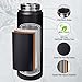 Fijinhom 24 oz Insulated Water Bottle with Handle, 304 Stainless Steel Water Bottles with Wide Mouth, Double Wall Vacuum Sports Water Bottle, BPA Free, Keep Cold and Hot, Black