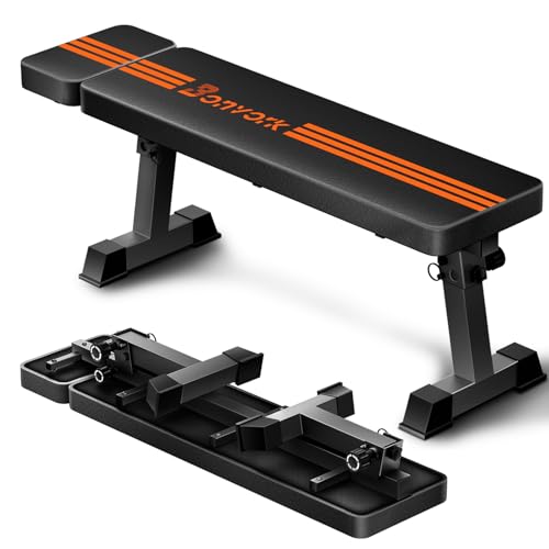 Banc de musculation plat de 550 kg avec appui-tête – Bonvork 138 cm rallongé, banc de fitness, banc de fitness, banc plat pour la salle de fitness à domicile, la musculation, le développé couché pour