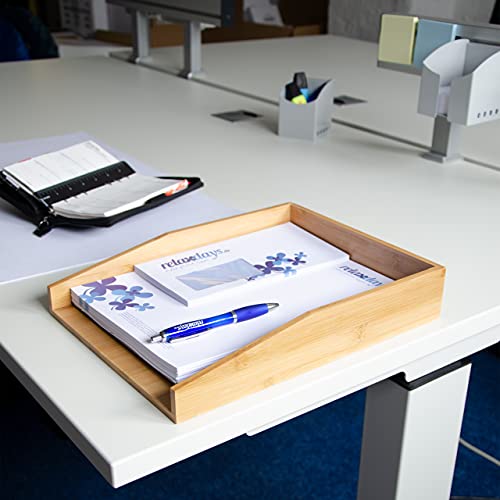 Corbeilles à courrier en bambou empilables pour optimiser l'espace et classer les documents A4 - 3