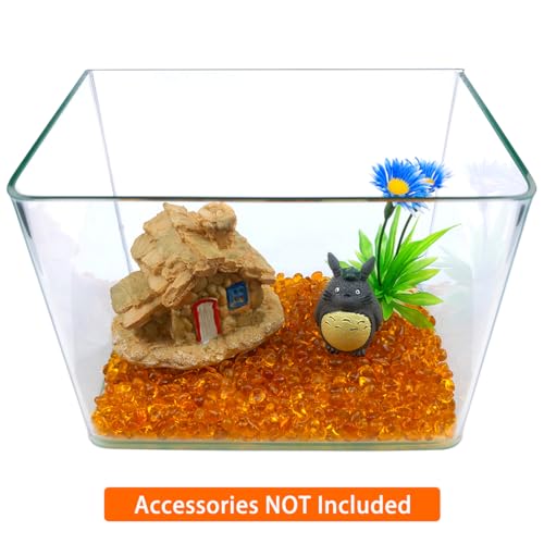 Image of 1 Lb (460 g) Orange Sea Glass Stones Irregular Rainbow Glass Pebble Decorative Rock Quartz Tumbled Gemstone Chips for Aquarium Decoration /Vase Filler /Jewelry Making /Handwork Craft /Gems Display