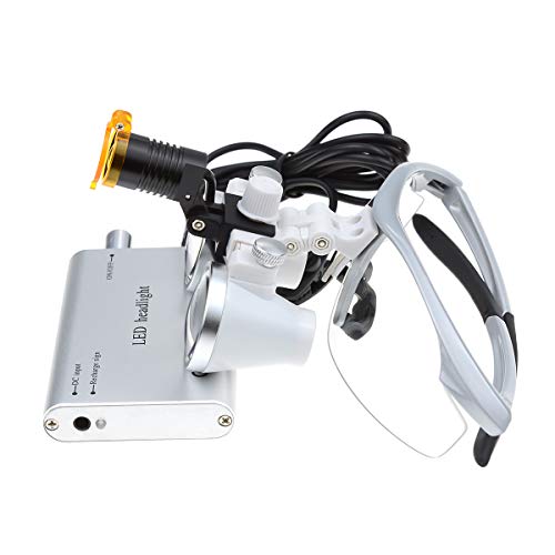 Image of Surgical Binocular Loupes Optical Glass Loupe 3.5x420mm with LED Head Light Lamp