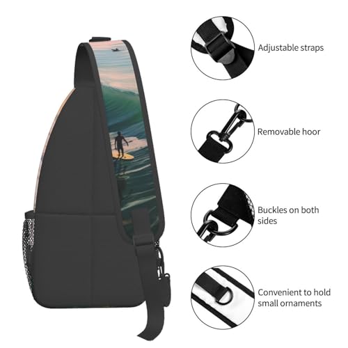 Bolso cruzado hombro para hombre y mujer negro miniatura 5