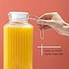 JoyJolt 60oz Glass Pitcher with Lid (2 Lids) - Beverage Serveware and Storage Container for Cold Drinks and Liquids. Juice Container, Water Jug, Fridge Pitcher for Iced Tea or Milk