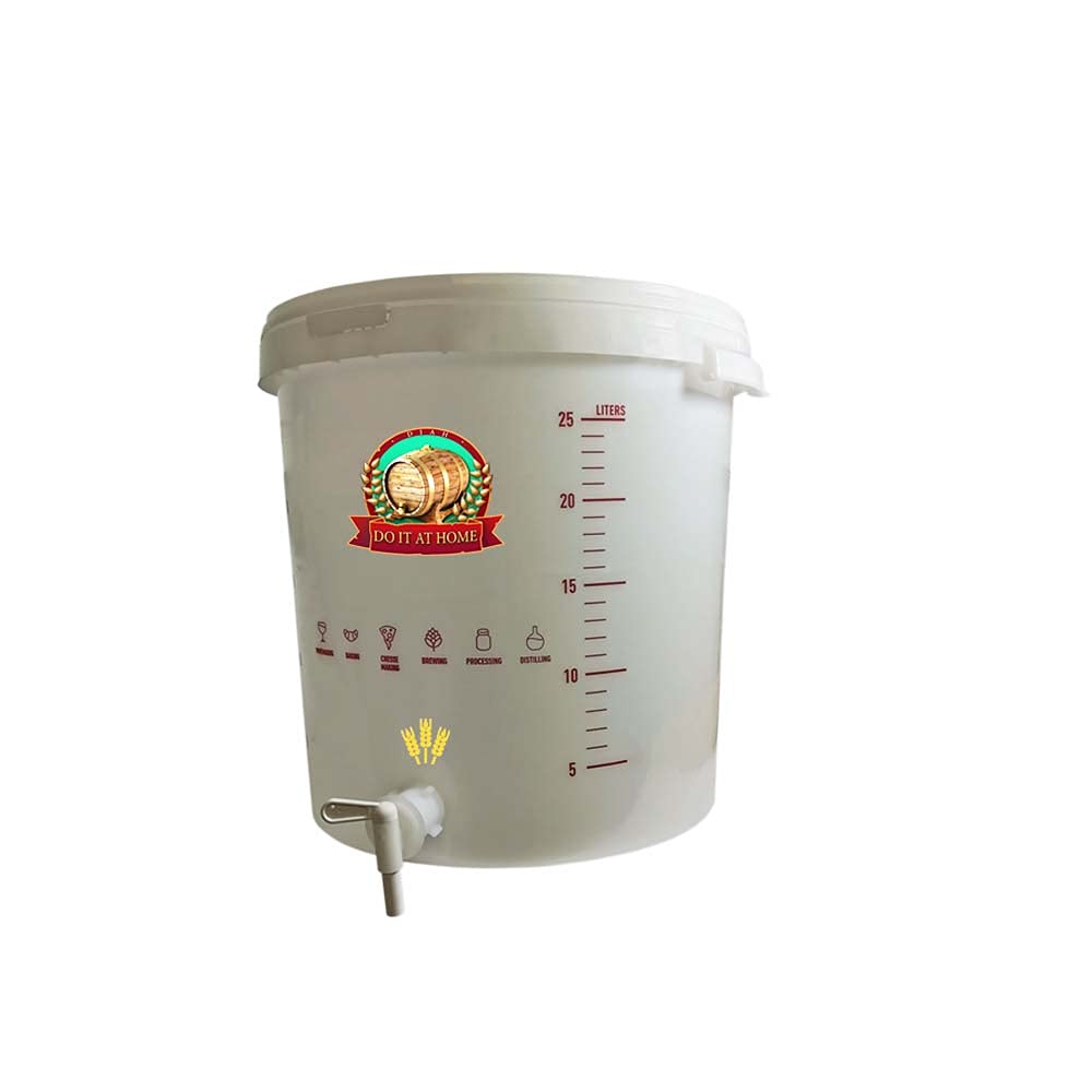 DIAH DO IT AT HOME 30L Fermentation Bucket with Tap & Lid - Professional Homebrew Fermenter with Graduation Scale, Bung & Hole - BPA-Free Food Grade Plastic for DIY Wine, Beer, Cider & Mead