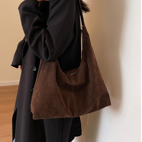 Bolso de ante para mujer ideal para el día a día y viajes de gran capacidad café 2
