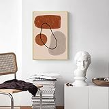 Danjiao Simple Line Wall Art Poster Morandi Couleur Géométrique Texture Imprimer Toile Peinture Nordic Abstract Picture Pour La Décoration De La Maison Chambre À Coucher 50x75cm