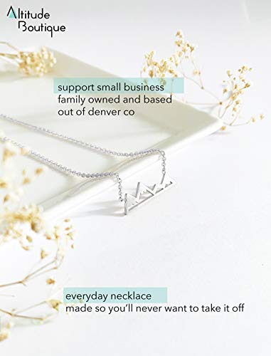 Altitude Boutique Snowy Mountain Necklace for Women Nature Lovers, Skiers, Hikers Campers (Gold, Silver, Rose Gold)4