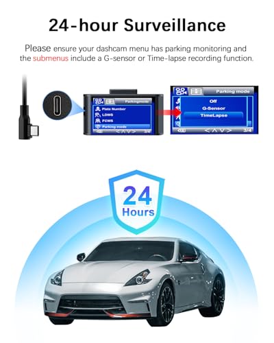 Range Tour Dash Cam Hardwire Kit, 4m/13.12ft 12V-24V to 5V 2.5A Car Dash Camera Charger Power Cord USB-C Hard Wire Kit Fuse for Dashcam Suitable for Car Truck SUVs, 3-core ACS Mini-Type Fuse - Image 5