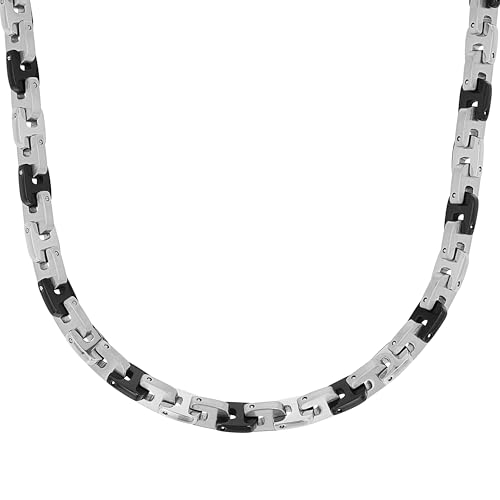 s.Oliver 2026008 Halskette für Herren, 48 + 2,5 cm, Schwarz, Lieferung in Schmuck-Geschenkbox s.Oliver 2026008 Halskette für Herren, 48 + 2,5 cm, Schwarz, Lieferung in Schmuck-Geschenkbox