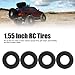 RC Rubber Tires, 4Pcs 1.55 Inch Soft Rubber Wheel Tires for CC01 LC70 LC80 1/18 Air UTB18