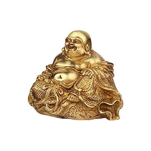 Bouddha Rieur pour attirer l'argent statue Feng Shui en laiton massif - 5
