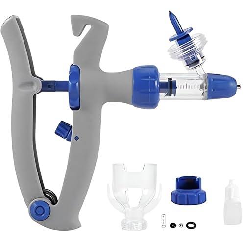 Syringe inyector para animales de acero inoxidable Jeringa ajustable para inyecciones y vacunaciones, ideal para bovinos, cabras, cerdos y más(5ml)