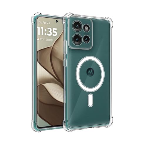Image of Amazon Brand - Solimo Thermoplastic Polyurethane Wireless Charging Support Back Cover for Motorola Moto Edge 50 Wireless Charging Support Back Cover - Transparent