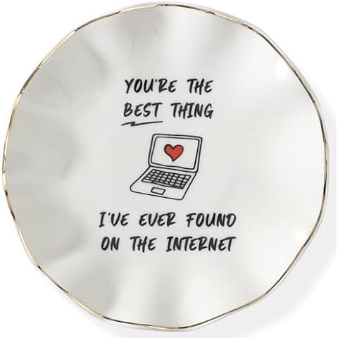 HOME SMILE You're The Best Thing I Found On The Internet Ring Dish-Mother's Day Anniversary Romantic Birthday Gifts for Wife from Husband Cover