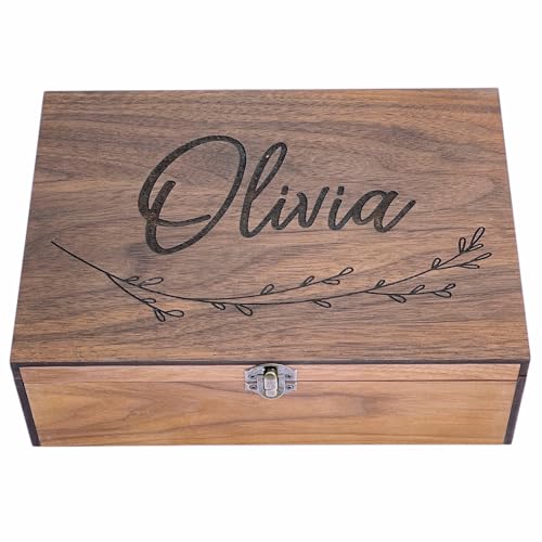 Wooden Keepsake Memory Decorative Box - Personalized Christmas Gift for Wedding Men Mens Kids for Keep Memories for Him Her Boyfriend Girlfriend Brother Sister Best friends Couple Bride Groom