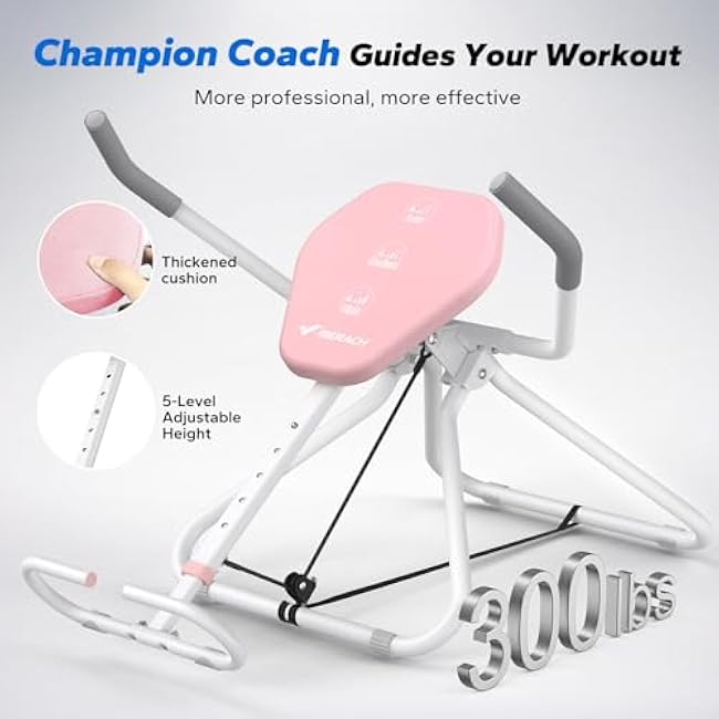 MERACH Ab Machine, All in One Ab Trainer for Core and Balance Workout, Easy Setup & Foldable Ab Crunch Machine, 300 LBS Loading Capacity Abswing Sit Up Exercise Equipment at Home Gym