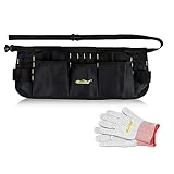 NEWISHTOOL Oxford Pocket Apron, 13 Pockets Work Waist Tool Apron, Duty Car Wrap Tools Bag for Film Application and Sign Making, Adjustable Waist Strap Tools Pouch and Gloves for Adults