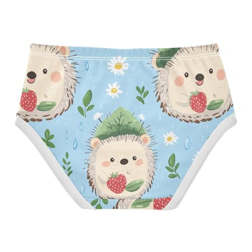 Wusikd Cute Hedgehog Girls' Underwear Cotton Green Leaf Girls Briefs Soft Toddler Underwear 2T2