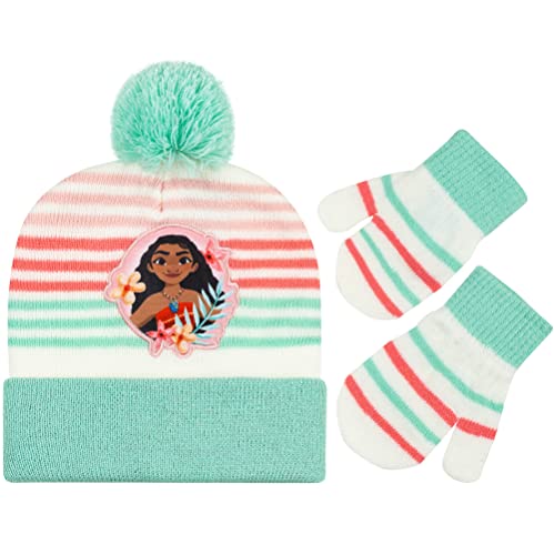 Disney Moana Girls Beanie Winter Hat and Mittens Cold Weather Set, Ages 2-7 years