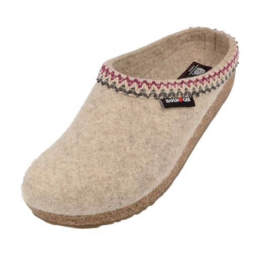 Image of HAFLINGER Grizzly Zigzag Felt Clog Wool Slipper