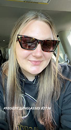 FEISEDY Small Cateye Square Polarized Sunglasses Women Classic Thick Rectangle Frame UV400 Sun Glasses B27363