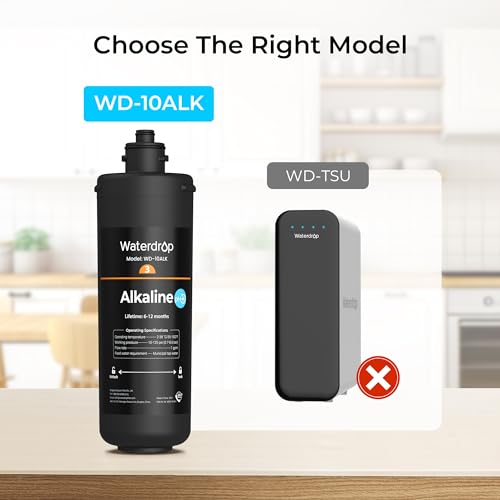 Image of Waterdrop WD-10ALK Water Filter Replacement for Waterdrop TSB-ALK 8 Layer High Capacity Alkaline Under Sink Water Filtration System, 12 months Under Sink Water Filter, Reduces Bad Taste & Odor