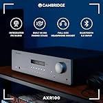 Cambridge-Audio-AXR100-FMAM-Stereo-Receiver-with-Built-in-DAC-Bluetooth-Built-in-Phono-Stage-100W-Per-CH-Display-Screen-Headphone-Jack-Subwoofer-Out-AB-Speaker-Outputs-Tone-Balance-Control