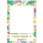 Moon Boat 2 in 1 Luau Photo Booth Props Frame Party Supplies: Hawaiian Tropical Tiki Birthday Baby Shower Bridal Shower Wedding Decorations (Assembly Needed)