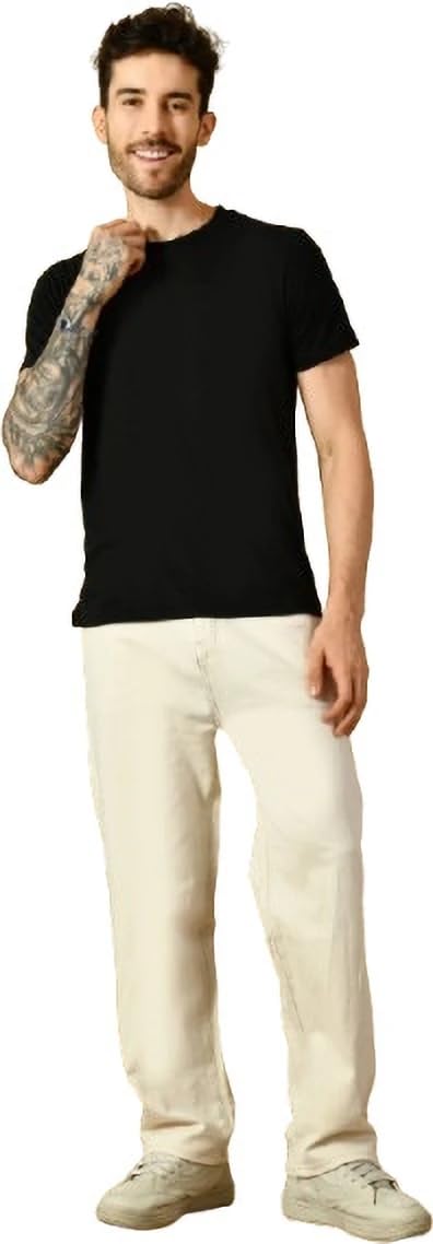 Mens Casual Straight Fit Pants | Comfortable Cotton Blend Baggy| Stylish Light Beige Bottom Wear for Daily, Office & Travel | Trendy Regular Fit Jeans Alternative-picture-24