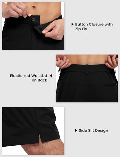 BGOWATU Men's Golf Shorts Stretch Casual Dress Work Shorts Hiking Shorts with 4 Pockets 11 Inch Inseam Lightweight4