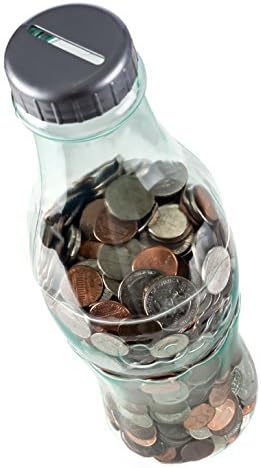 Coca-Cola Coke Bottle Bank for Saving and Storing Coins and Paper Money for Adults or Children Small 12 Inch Coin Bank