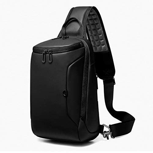 Xennos Crossbody Bags - EURCOOL 2019 New Crossbody Bag for 9.7" iPad Short Trip Chest Bag USB Charging Water Repellent Shoulder Messenger Bag Male n1911 - (Color: Black)