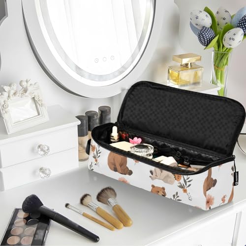 Chic Bears White 2-in-1 Curling Iron Travel Case with Removable Heat Resistant Mat Curling Iron Travel Holder Storage Bag for Flat Iron Hot Tools and Haircare Accessories Women Essentials Storage miniatura 6