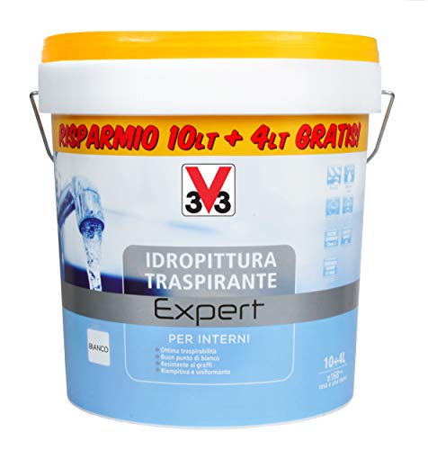 V33 Idropittura Traspirante Expert 10+4 Bianco Opaco 14 l