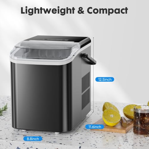 Fabricadora de hielo portátil 26 lbs 24h negra miniatura 4