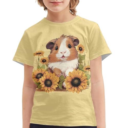 Novelty 3D Graphic T Shirts for Kids Crew Neck Funny Animal Print Short Sleeve Girls Tshirts 3-16 Years3