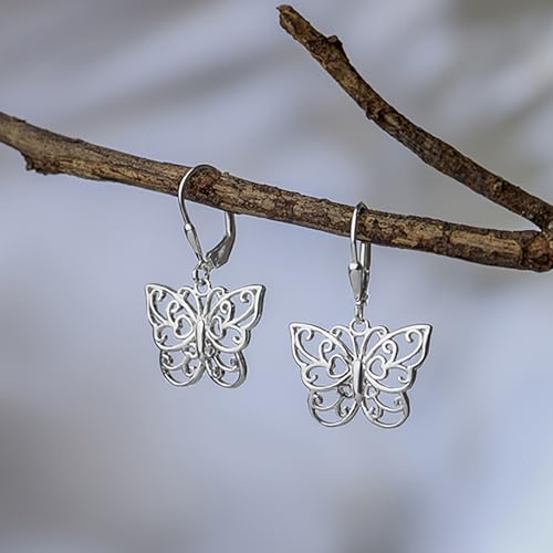Image of TRUESILVER ACPL 925 Sterling Silver BIS Hallmarked Designer Drop & Dangle Leverback Earrings for Women
