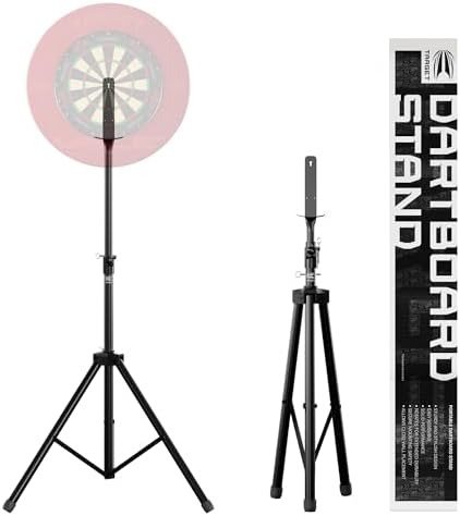 Target Darts Portable Dartboard Stand | Mobile Tripod Dart Board Stands, Free Standing System with Board Mount, Indoors & Outdoors, Foldable Travel Stand for Steel & Soft Tip Dartboards Target Darts Portable Dartboard Stand | Mobile Tripod Dart Board Stands, Free Standing System with Board Mount, Indoors & Outdoors, Foldable Travel Stand for Steel & Soft Tip Dartboards