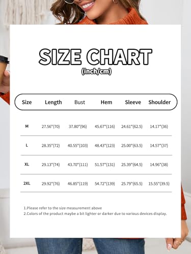 Image of Bulotus Tunic Sweaters for Women 2025 Turtleneck Sweater Pullover Lightweight Warm Tunic Tops for Leggings Loose Fit