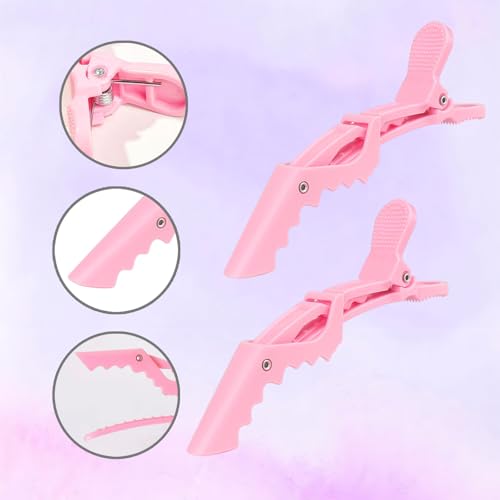 Pinzas para cabello tipo aligátor rosa pack 14 pcs miniatura 4
