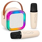 Caixa de som karaokê com dois microfones sem fio rgb portátil usb c
