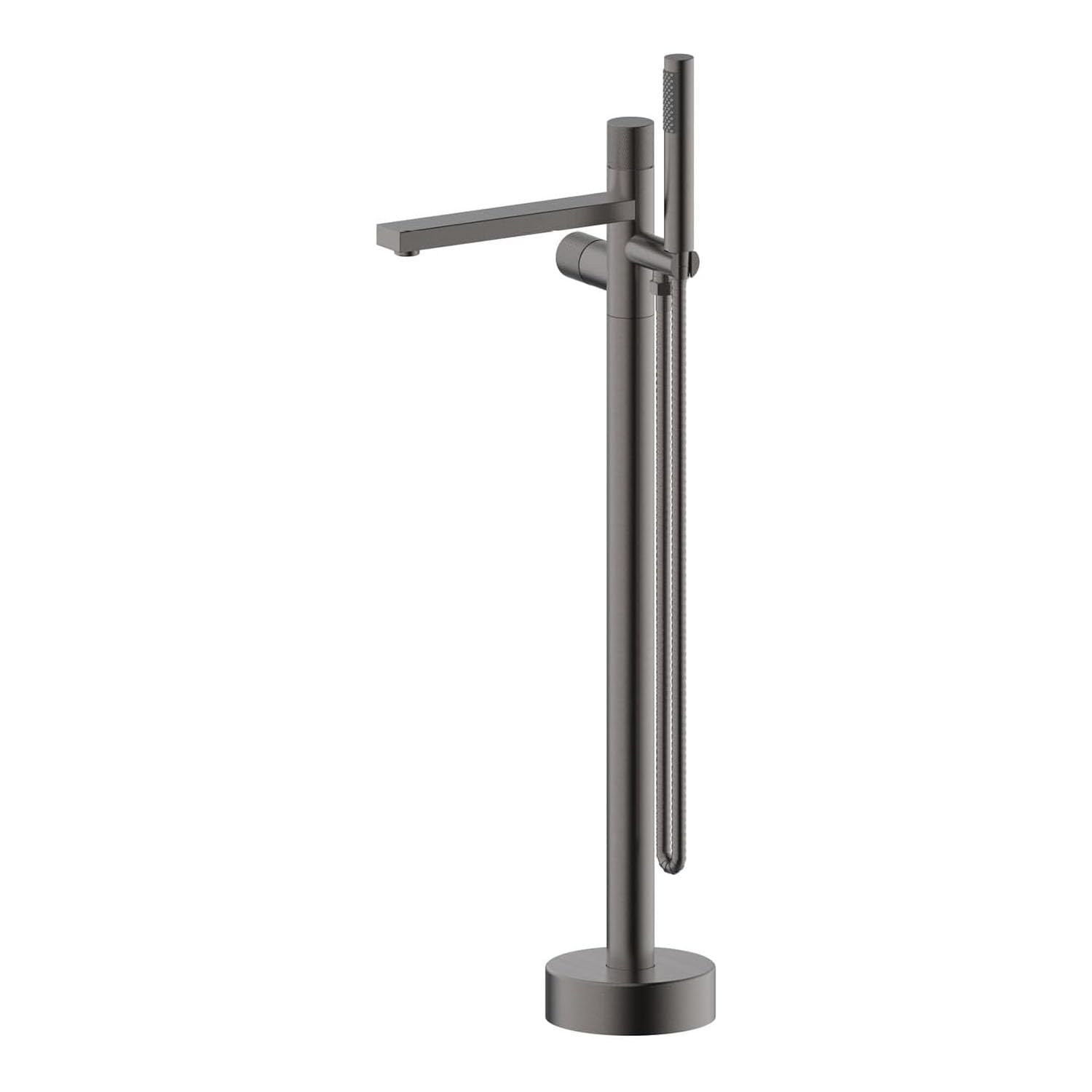 KUNYOS Freestanding Bathtub with Hand Shower 360° Rotation 2 Modes Shower Faucet for Bathroom,Gray
