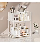 SanDream Hair Tool Organizer Bathroom Countertop, 2-Tier Metal Bathroom Organizer with Blow Dryer...