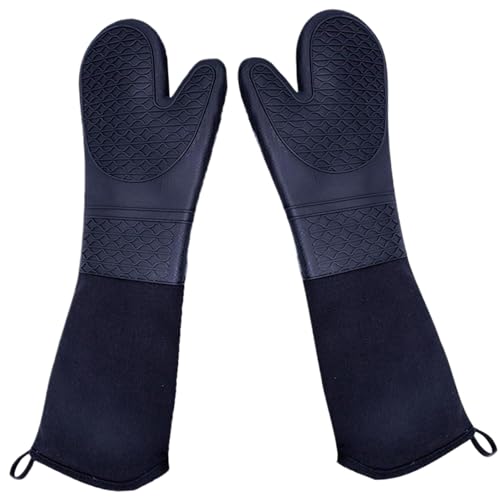 1 Pair Mitts de Horno Largo Resistente al Calor de 19.7 Pulgadas Mitts de Horno de Longitud sin desliz
