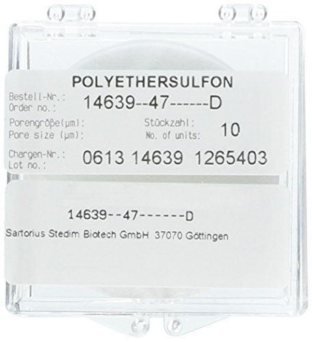 Sartorius 14659-25D 30K MWCO Polyethersulfone Membrane, 25 mm Diameter (Pack of 10)