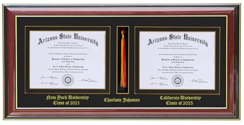 3art Double Diploma Tassel Frame 8.5x11 (CUSTOMIZABLE)