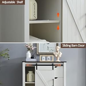 White Dresser for Bedroom with 5 Drawers, 48" Tall Dresser w/Sliding Barn Door, Farmhouse Dresser 5 Chest of Drawers for Bedroom, Hallway, Living Room, Dining Room, Antique White White Dresser for Bedroom with 5 Drawers 48 Tall Dresser wSliding Barn Door Farmhouse Dresser 5 Chest of Drawers for Bedroom Hallway Living Room Dining Room Antique White