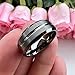 TUTISS 8mm Gunmetal Tungsten Rings for Men Women Fashion Engagement Wedding Bands Grooved Matte Finish Beveled Edges Comfort Fit Size 8